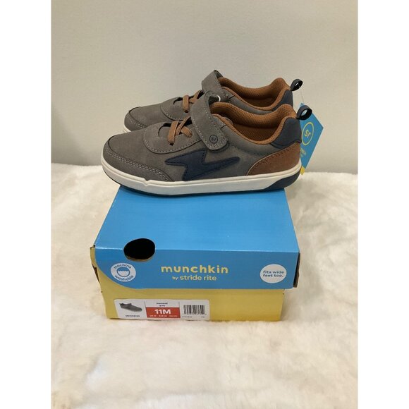 Stride Rite Other - Munchkin by Stride Rite Boy's Maxwell Grey Sneakers 11M  New in Box